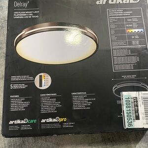 New Artika Delray LED Flush Mount Light - Matte Black